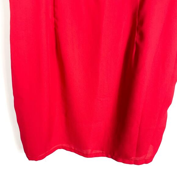 Superdown Dixie Backless Chiffon Mini Dress Red Open Back Spaghetti Straps Sz M - Picture 7 of 12